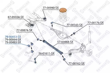 Опора стабилизатора STELLOX 79-00053-SX