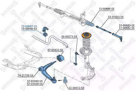Опора стабилизатора STELLOX 79-00097-SX