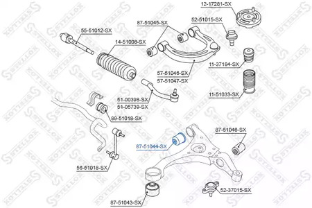 Подвеска рычага независимой подвески колеса STELLOX 87-51044-SX