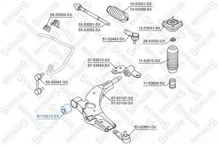 Подвеска рычага независимой подвески колеса STELLOX 87-53012-SX