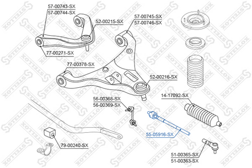 Продольная рулевая тяга STELLOX 55-05916-SX