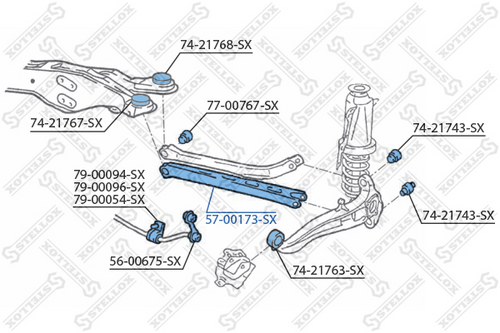 Рычаг задний нижний STELLOX 57-00173-SX