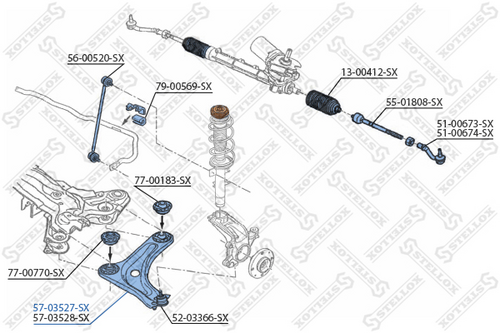 Рычаг левый STELLOX 57-03527-SX