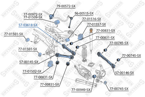 Рычаг задней подвески STELLOX 57-03618-SX