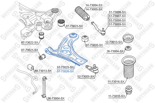 Рычаг подвески STELLOX 57-73026-SX