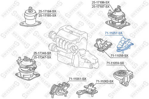 Опора кпп STELLOX 71-11057-SX
