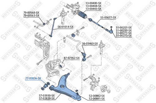 Сайлентблок рычага пер. ниж. STELLOX 77-00856-SX