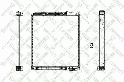 81-03307-sx радиатор системы охлаждения с рамкой 902x808x42 STELLOX 81-03307-SX