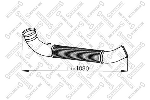 82-03809-sx труба глушителя промежуточная с гофрой 2-изг STELLOX 82-03809-SX