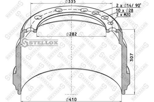 Тормозной барабан STELLOX 85-00033-SX
