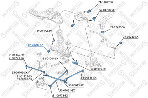 Подвеска рычага независимой подвески колеса STELLOX 87-03207-SX