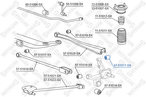 Подвеска рычага независимой подвески колеса STELLOX 87-51017-SX