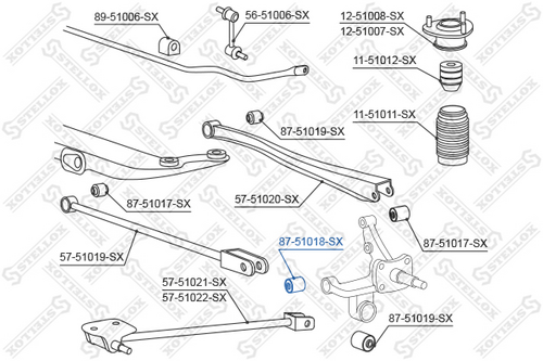 Подвеска рычага независимой подвески колеса STELLOX 87-51018-SX