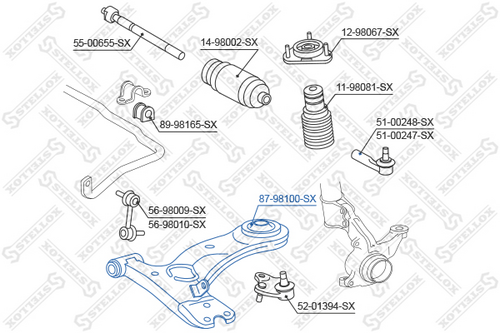 Подвеска рычага независимой подвески колеса STELLOX 87-98100-SX