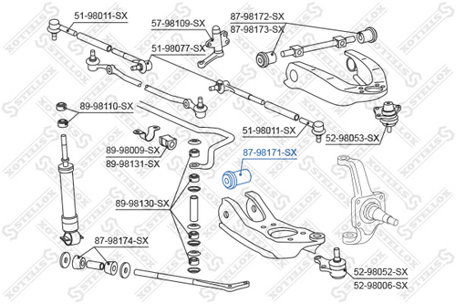 Сайлентблок рычага подвески STELLOX 87-98171-SX