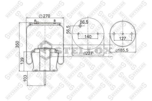 Кожух пневматической рессоры STELLOX 90-30304-SX