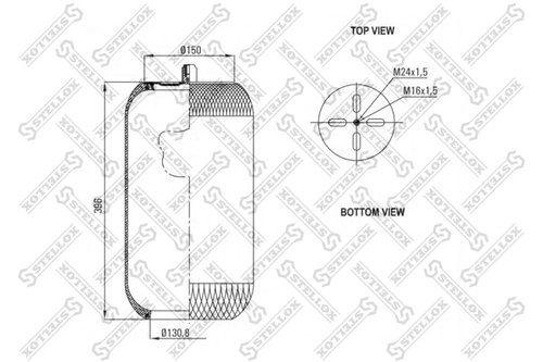 Кожух пневматической рессоры STELLOX 90-36342-SX