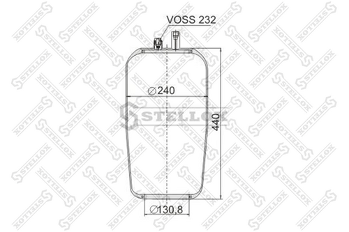Кожух пневматической рессоры STELLOX 90-43906-SX