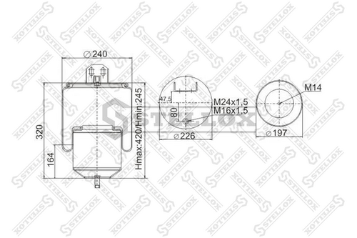 Кожух пневморессоры STELLOX 90-64161-SX