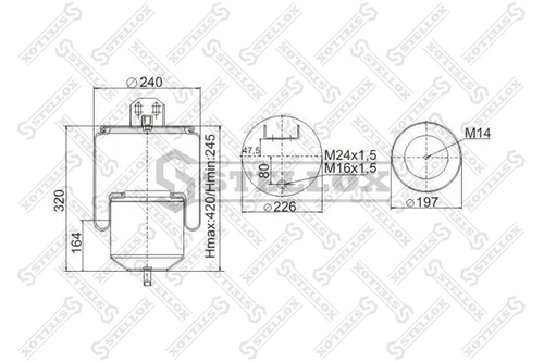 Кожух пневматической рессоры STELLOX 90-64181-SX