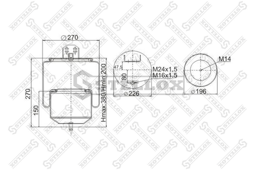 Кожух пневматической рессоры STELLOX 90-78041-SX