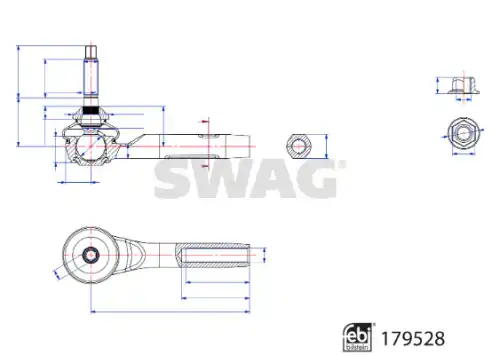 Наконечник рулевой тяги tesla model 3 17- model y 19- SWAG 33104949