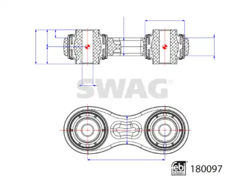 Тяга стабилизатора задн tesla model s 12- SWAG 33106559