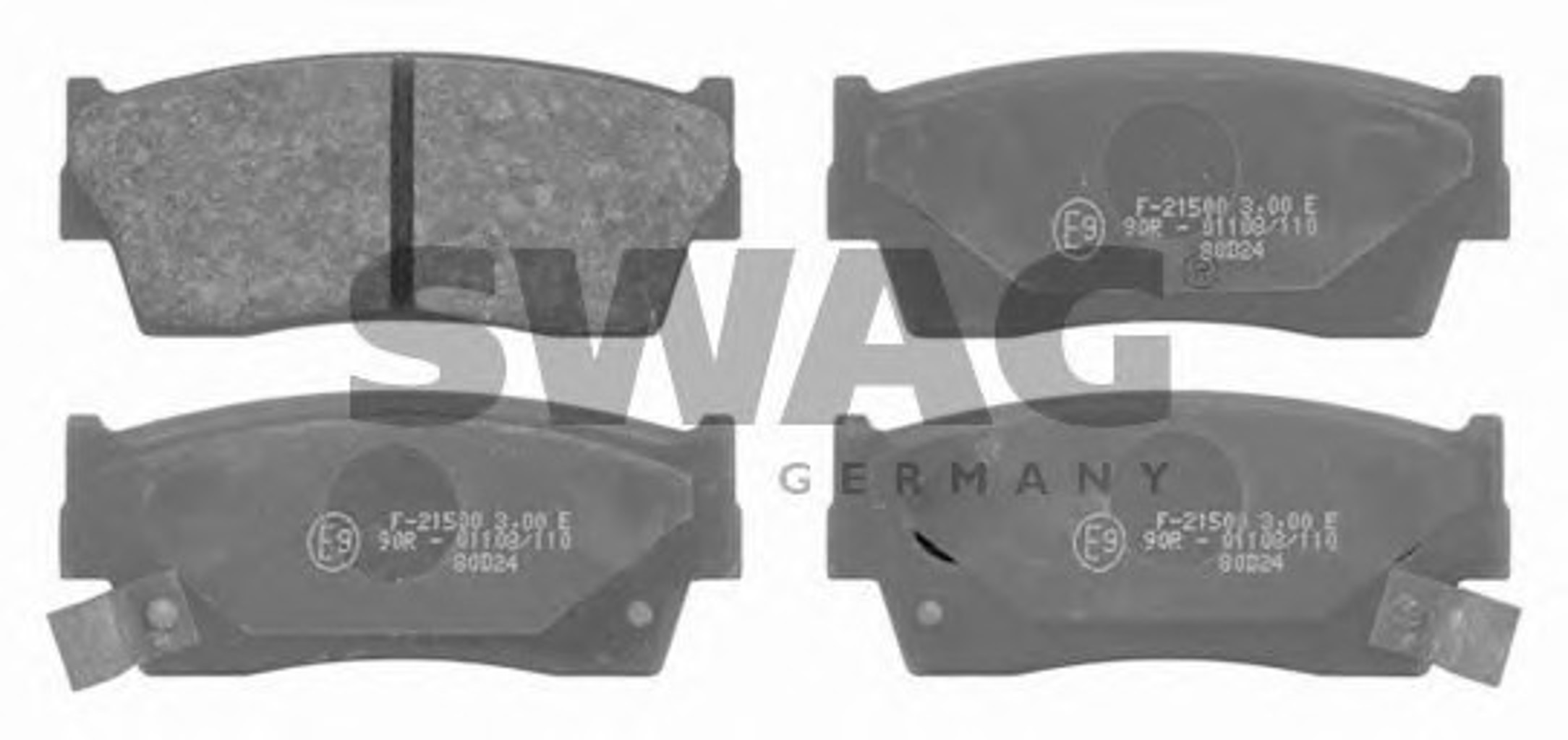 Комплект тормозных колодок дисковый тормоз SWAG 84916656