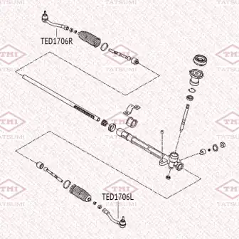 Ted1706r наконечник рулевой правый