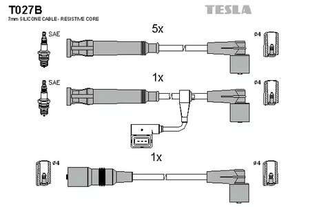 Комплект проводов зажигания alternative TESLA T027B