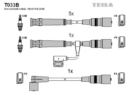 Комплект проводов зажигания alternative TESLA T033B