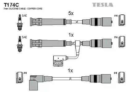 Комплект проводов зажигания original TESLA T174C