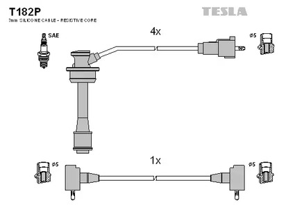 Комплект проводов зажигания TESLA T182P