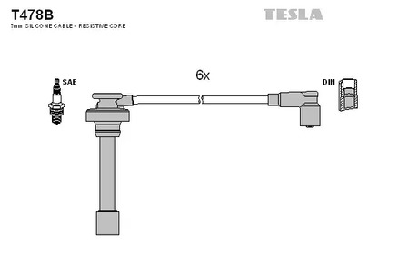 Провод высоковольтный TESLA T478B