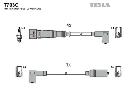 Провод высоковольтный TESLA T703C