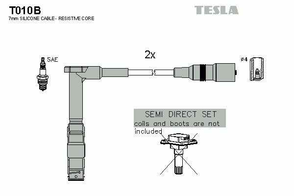 Комплект проводов зажигания alternative TESLA T010B