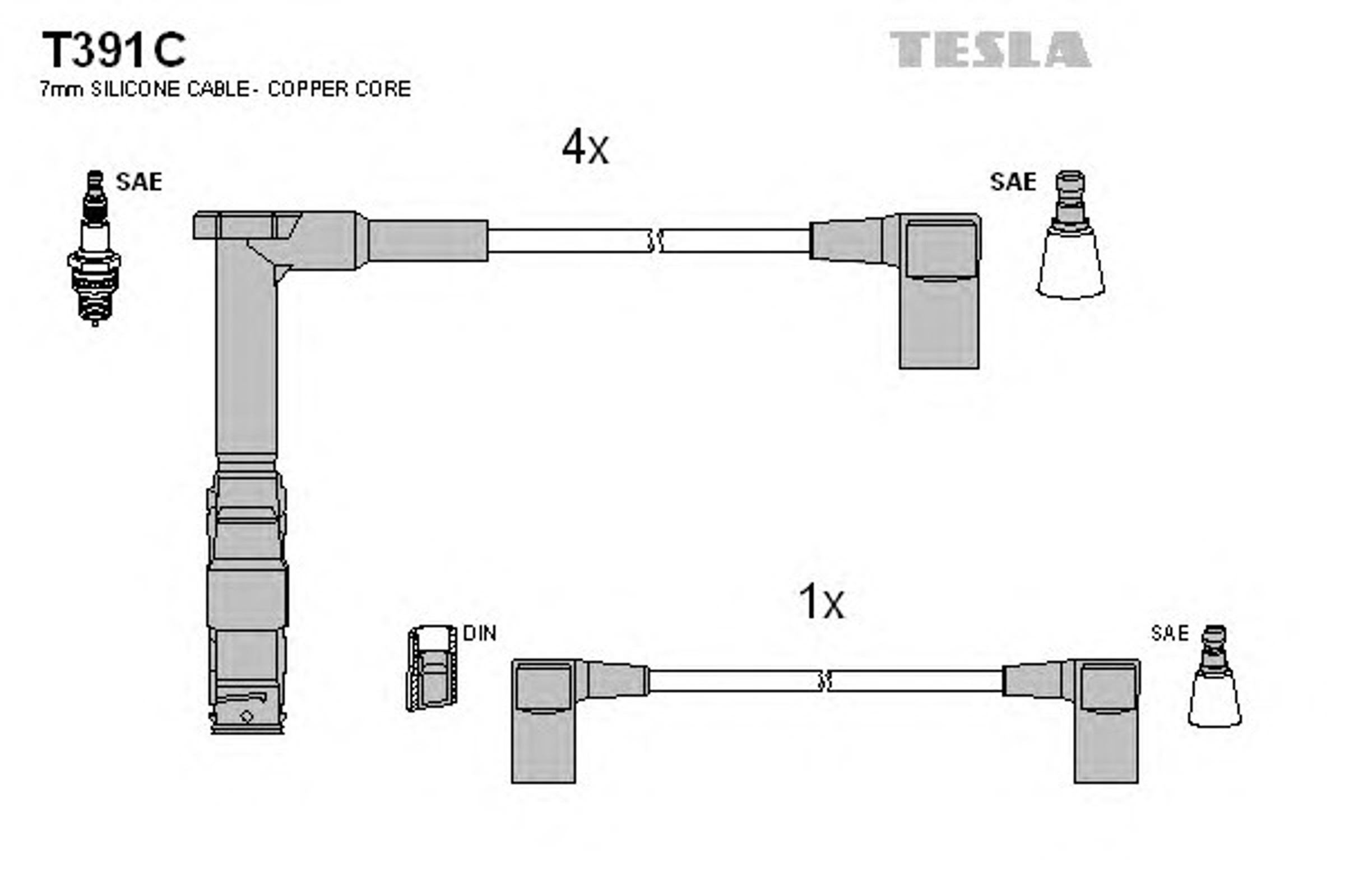 Провода зажигания TESLA T391C