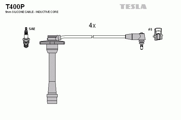 Комплект проводов зажигания TESLA T400P