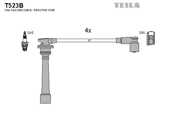 Комплект проводов зажигания TESLA T523B