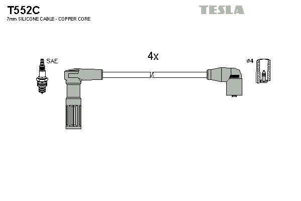 Комплект проводов зажигания original TESLA T552C