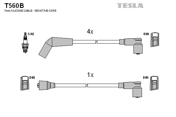 Комплект проводов зажигания TESLA T560B