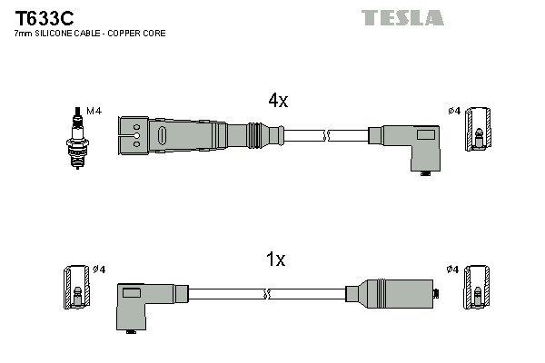 Комплект проводов зажигания original TESLA T633C