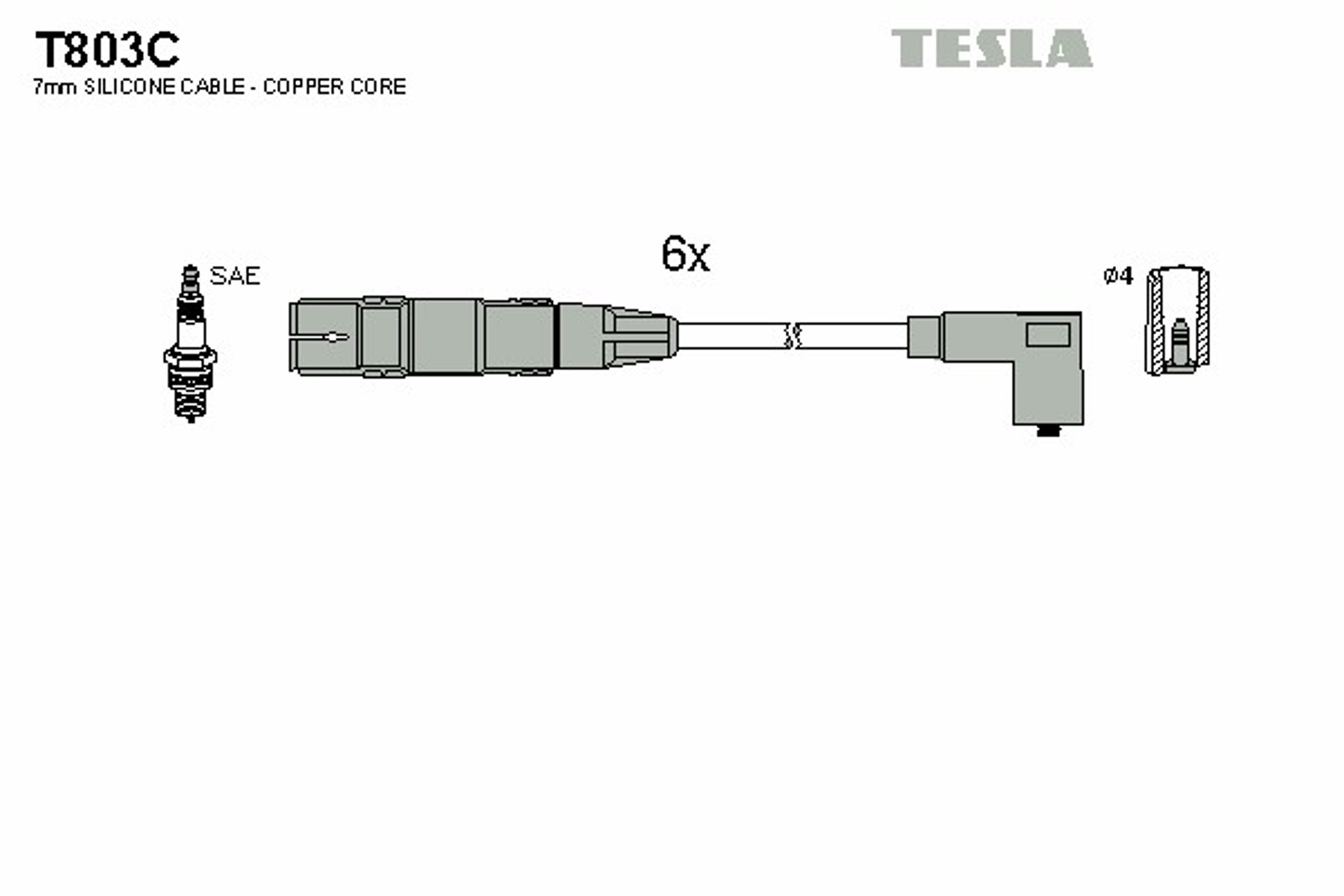 Провод высоковольтный TESLA T803C