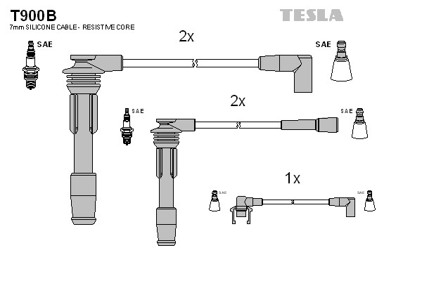 Комплект проводов зажигания TESLA T900B