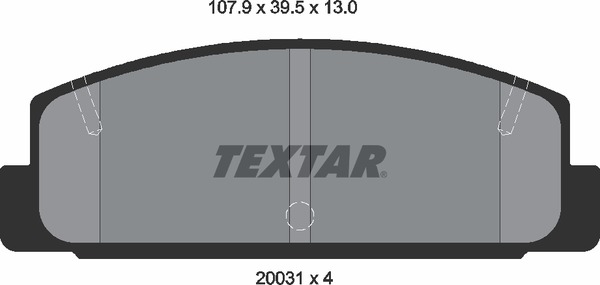 Комплект тормозных колодок дискового тормоза TEXTAR 2003101