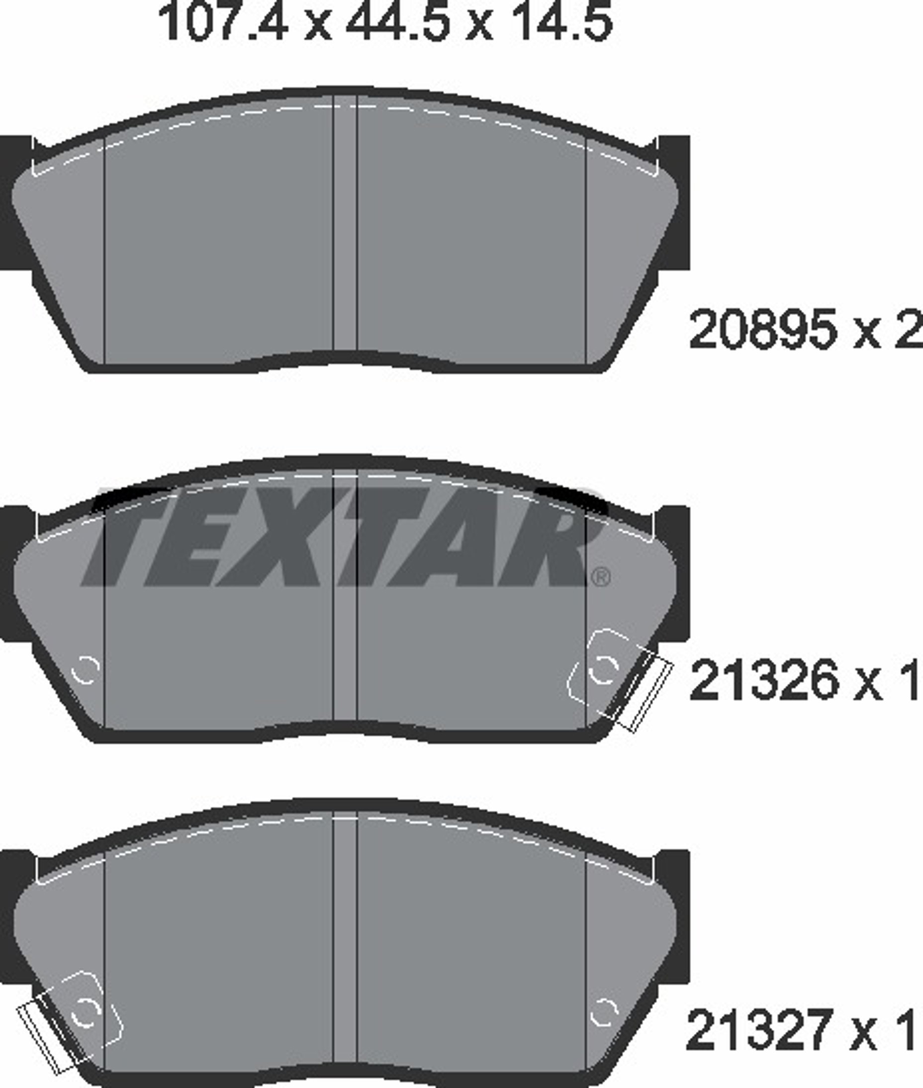 Колодки тормозные дисковые TEXTAR 2089502