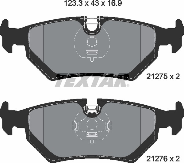 Комплект тормозных колодок дискового тормоза TEXTAR 2127501