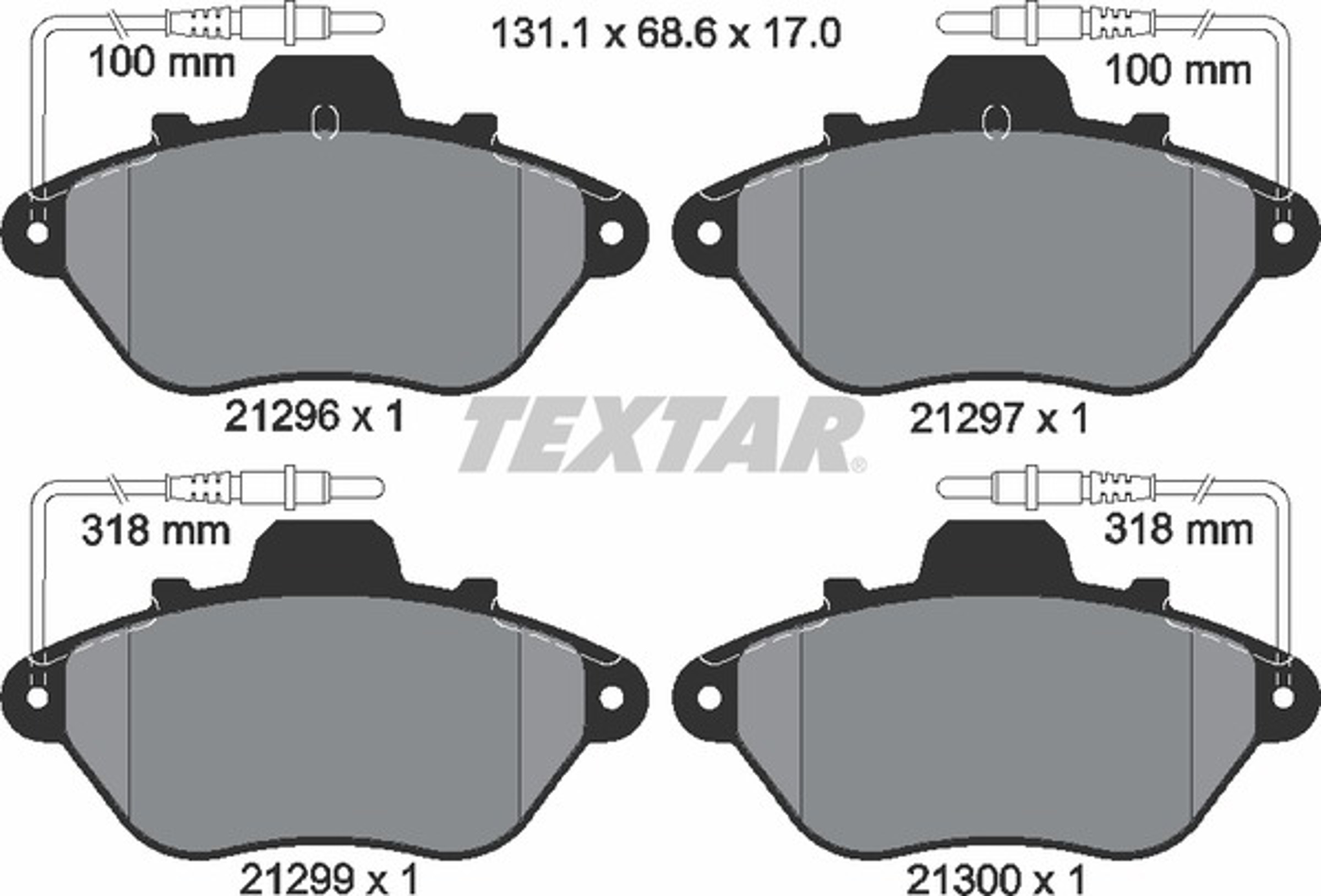 Колодки тормозные дисковые TEXTAR 2129603