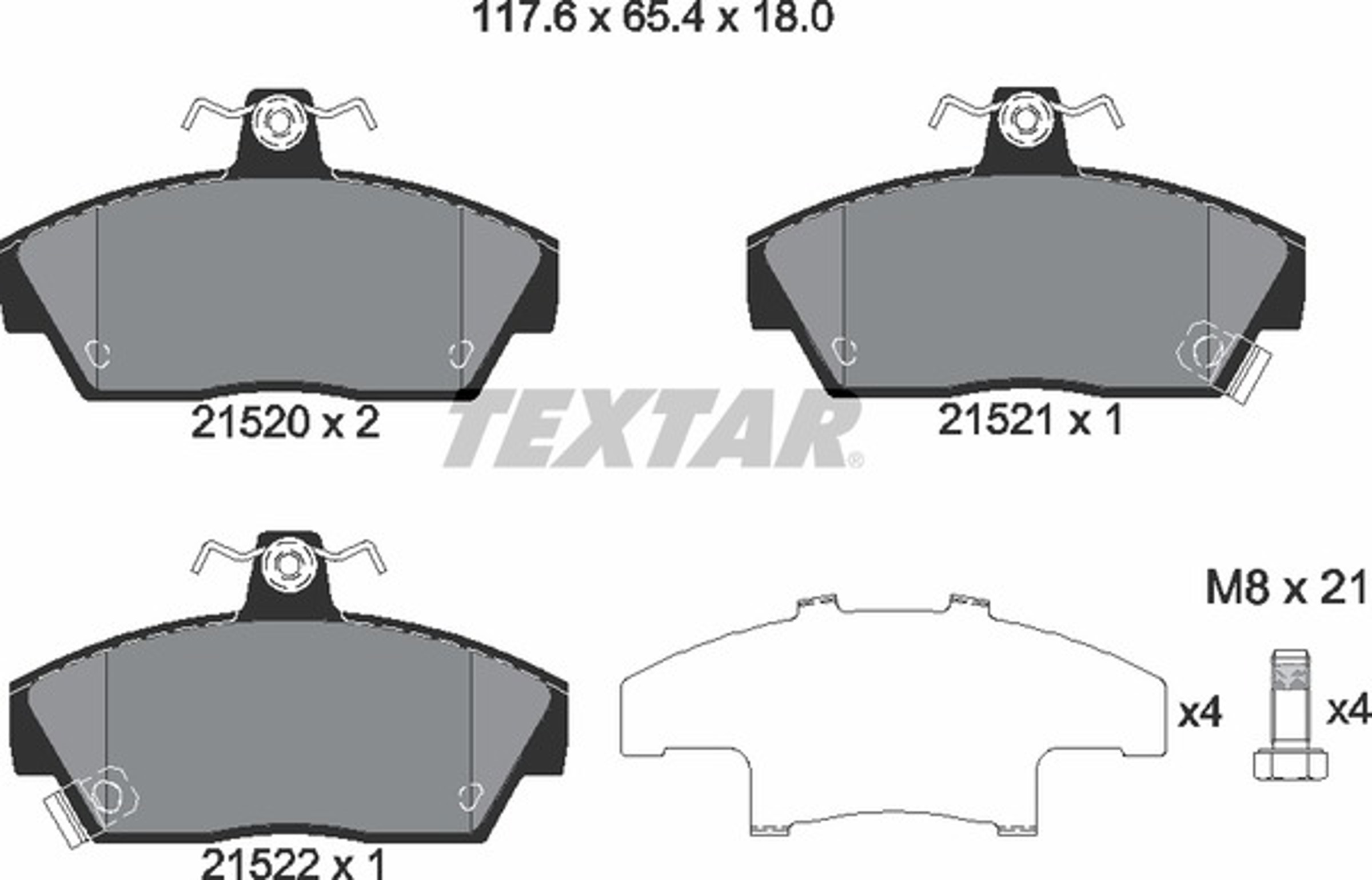Колодки тормозные дисковые TEXTAR 2152001
