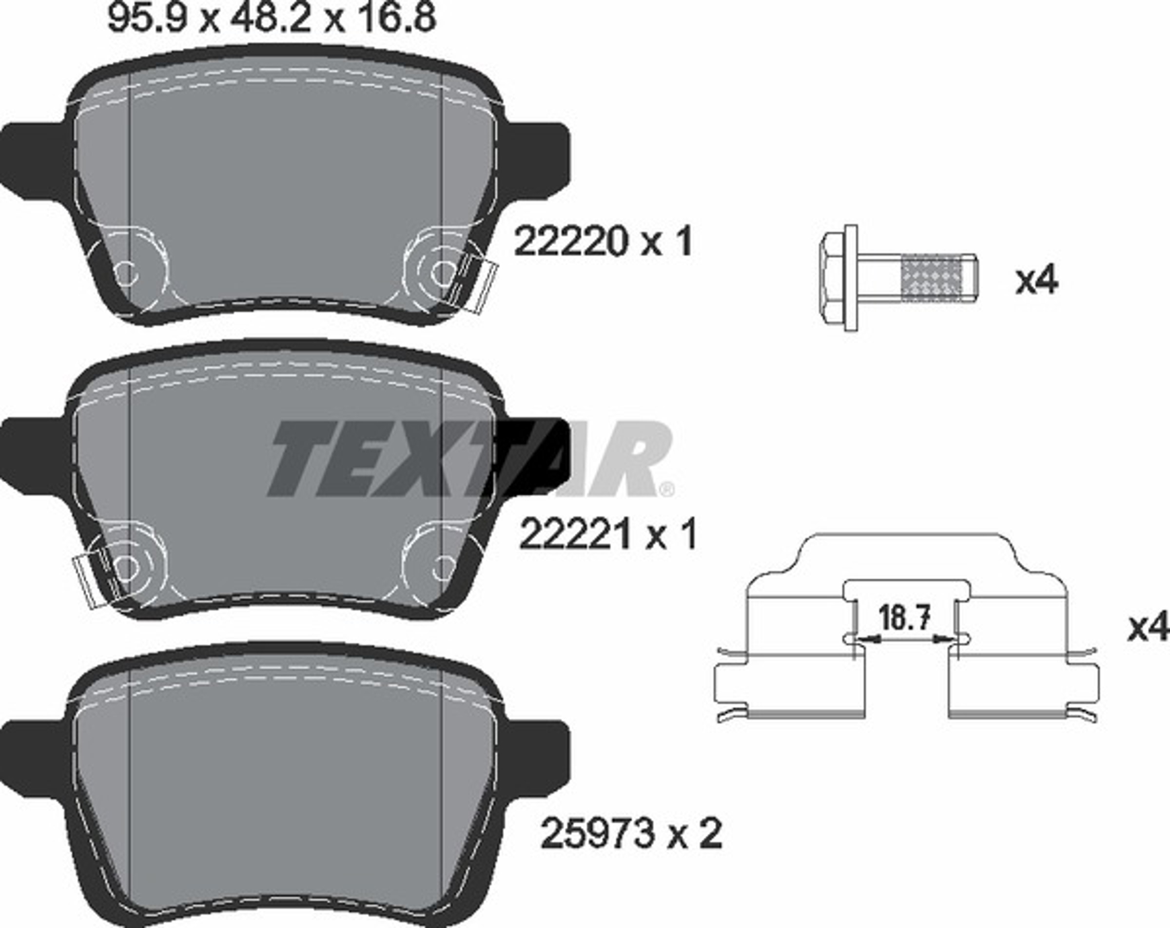 Колодки тормозные дисковые TEXTAR 2222001